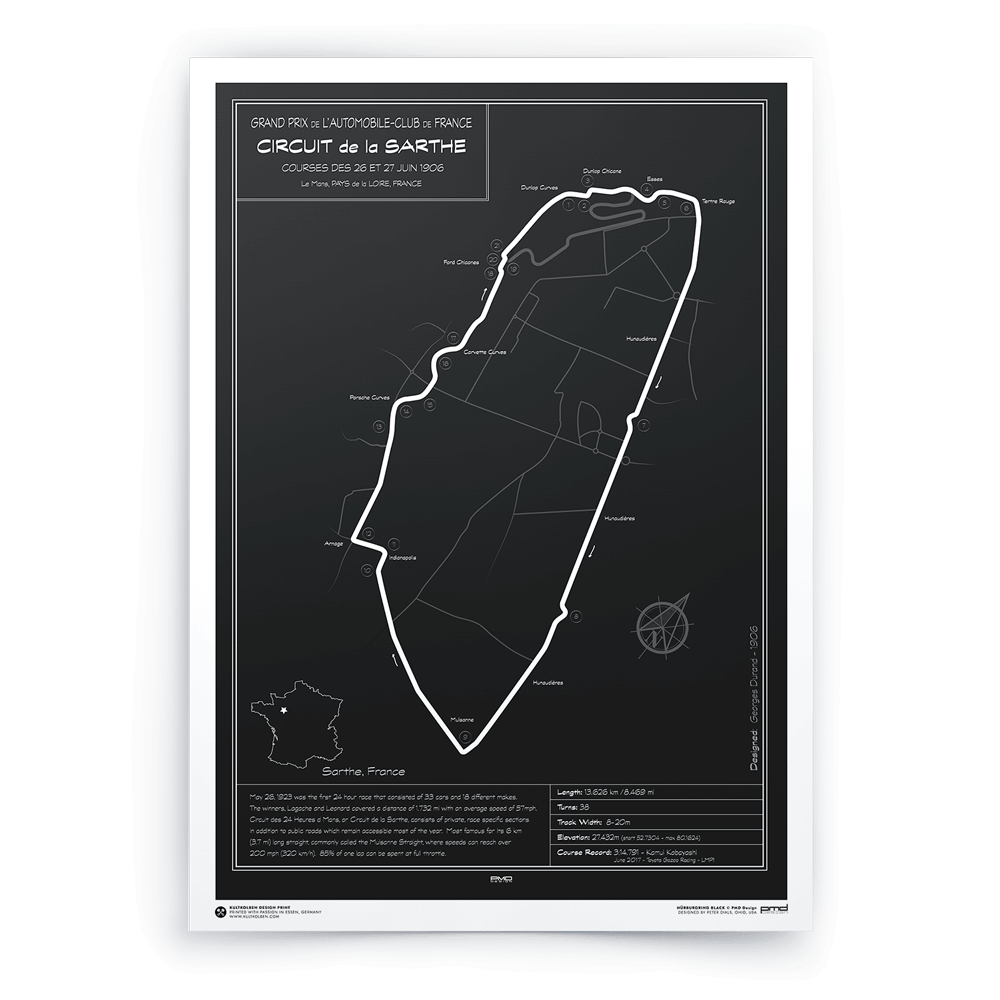 Race Track  Design Poster - Le Mans