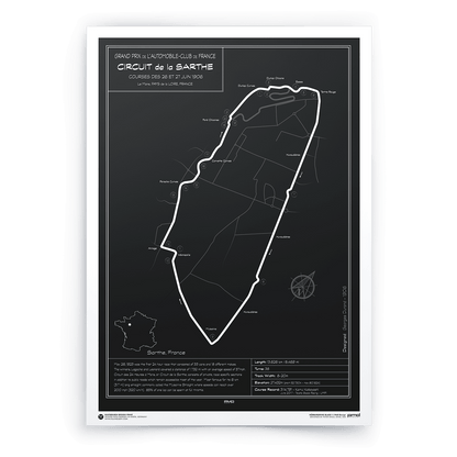 Race Track  Design Poster - Le Mans