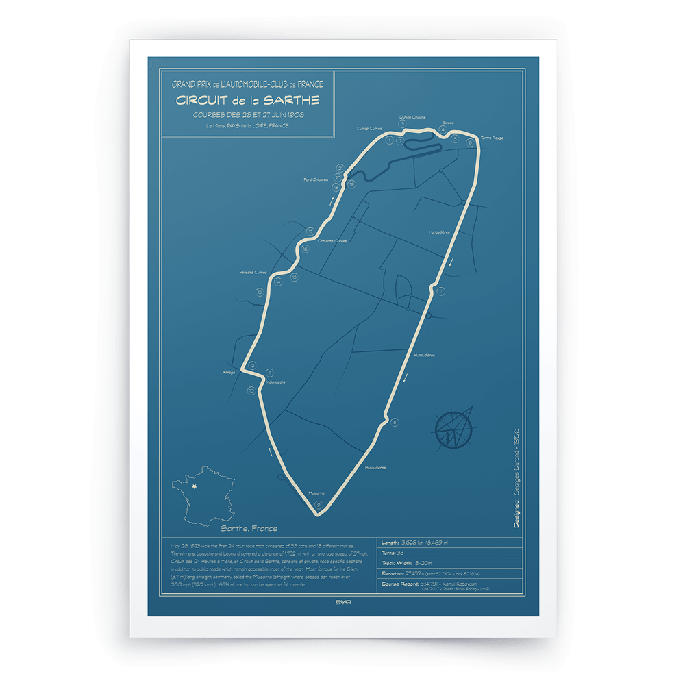 Race Track  Design Poster - Le Mans